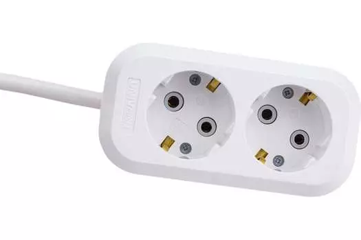 Удлинитель UNIVersal Е-302А, 2-розетки, 3 м, белый (1718)