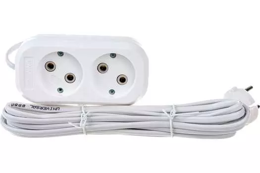 Удлинитель UNIVersal У6-011, 2-розетки, 5м, белый (9631913)