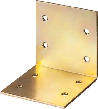 Уголок мебельный ЗУБР МАСТЕР УМШ-2.0, 6 см x 6 см x 6 см, 2 мм, желтый цинк, 1 шт. (31033-60)