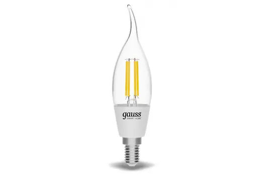 Умная лампа gauss 0, 4.5Вт, 380лм, 2000-6500К, E14, WiFi, белый (1280112)