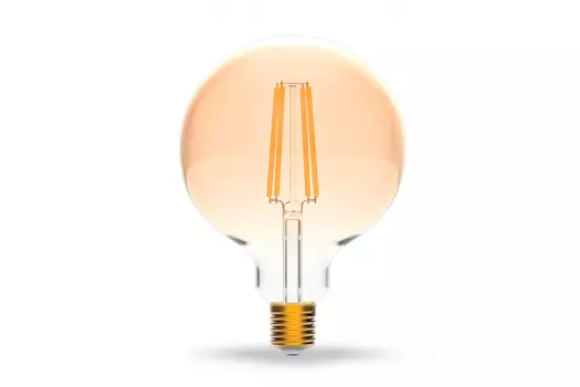 Умная лампа gauss Smart Home DIM+CCT E27 G95 Golden, 6.5Вт, 570лм, 2000-5500K, E27, WiFi, золото (1310112)
