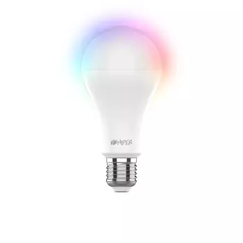 Умная лампа HIPER IoT A65 RGB, 15Вт, 1350лм, 2700-6500K, E27, WiFi, белый ( IoT A65 RGB)