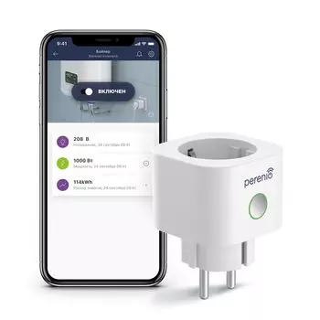 Умная розетка Perenio Power Link Wi-Fi, белая (PEHPL10)