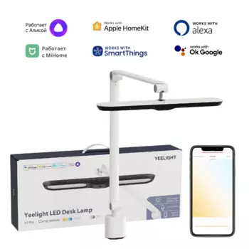 Светильник настольный умный Yeelight Yeelight V1 Pro с зажимом, белый/черный (YLTD13YL)