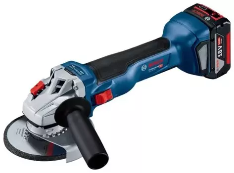 УШМ (болгарка) BOSCH Professional GWS 18V-10, аккумуляторная, 125мм, 9000 об/мин, Li-Ion, 18В, 5 А*ч, 2 Акб, кейс, 2.1кг (06019J4004)