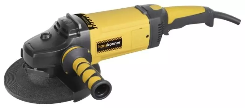 УШМ (болгарка) Hanskonner HAG24230ECH, 2400 Вт, 230 мм, сетевая, 2400Вт, 230мм, 6500 об/мин, регулировка частоты вращения, 6.7кг (15837301)