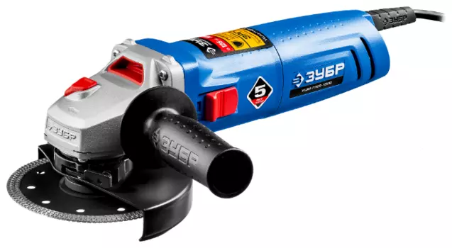 УШМ (болгарка) ЗУБР УШМ-П125-1000, сетевая, 1000Вт, 125мм, 11000 об/мин, 2.6кг