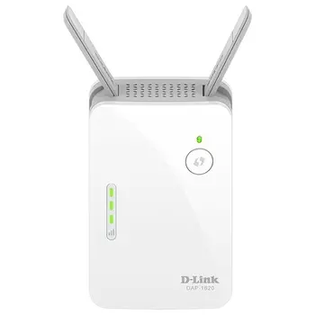 Усилитель сигнала (репитер) D-link DAP-1620, 802.11a/b/g/n/ac, 2.4 / 5 ГГц, 1.17 Гбит/с, порты Ethernet: 1x1 Гбит/с, внешних антенн: 2x2dBi