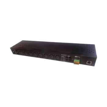 Устройство NetPing 8/PWR-220 v7.6/ETH для даленного управления розетками по сети Ethernet/Internet, ширина 440 мм, автоматический ввод резервной линии электропитания, черный (8/PWR-220 v7.6/ETH)