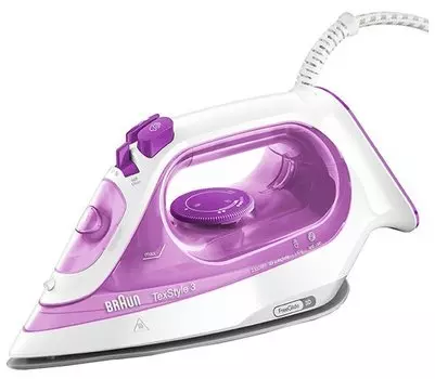 Утюг Braun TexStyle 3 SI 3030 2.3 кВт, длина шнура 2 м, фиолетовый/белый (SI 3030PU)