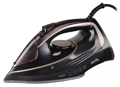 Утюг Domfy DSC-EI605 2.6 кВт, 2 м, черный/золотистый