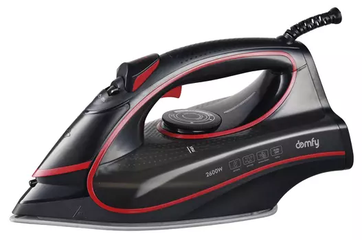 Утюг Domfy DSC-EI606 2.6 кВт, 2 м, черный/красный