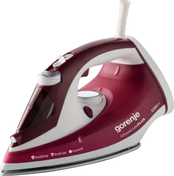 Утюг Gorenje SIH2200RBC 2.2 кВт, длина шнура 2.5 м, белый/красный (735771)