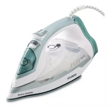 Утюг Hyundai H-SI01223 3 кВт, длина шнура 3 м, белый/изумрудный (1435257)