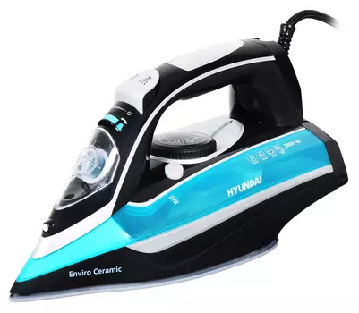 Утюг Hyundai H-SI01336 2.8 кВт, длина шнура 2 м, черный/голубой (H-SI01336)