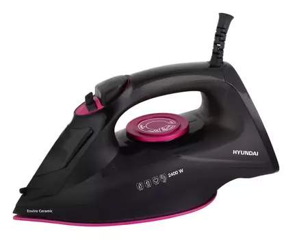 Утюг Hyundai H-SI01559 2.4 кВт, 2 м, черный/розовый
