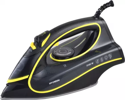 Утюг Hyundai H-SI01560 3.2 кВт, длина шнура 2 м, черный/желтый ( H-SI01560)