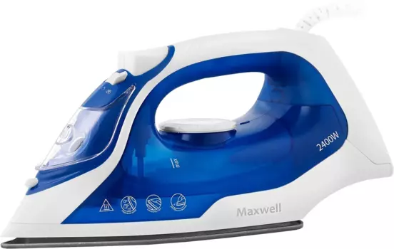 Утюг Maxwell MW-3007 2.4 кВт, длина шнура 1.8 м, белый/синий (MW-3007)