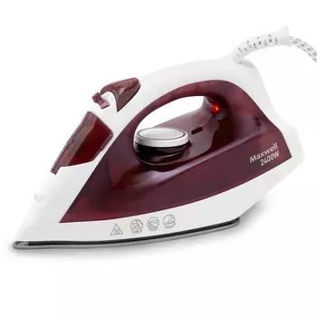 Утюг Maxwell MW-3011 2.4 кВт, длина шнура 1.8 м, белый/бордовый (MW-3011)