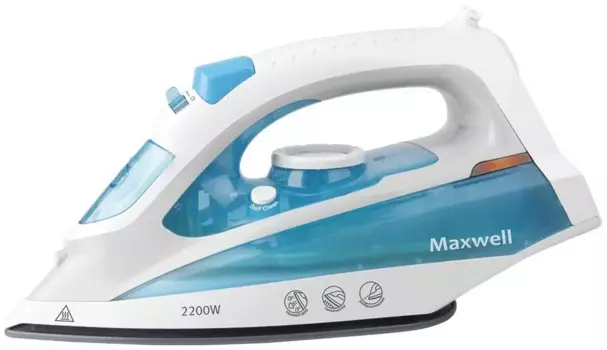 Утюг Maxwell MW-3055 2.2 кВт, длина шнура 1.8 м, белый/синий (MW-3055)