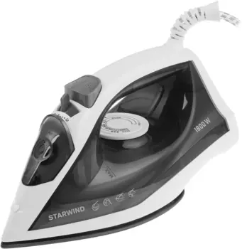 Утюг StarWind SIR1819 1.8 кВт, длина шнура 1.65 м, серый/белый