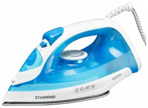 Утюг StarWind SIR2045 1.8 кВт, длина шнура 1.5 м, голубой/белый (SIR2045)