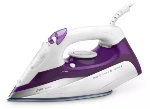Утюг UFESA XENON WHITE / PURPLE 3 кВт, длина шнура 1.9 м, белый/фиолетовый (XENON_WHITE/PURPLE)