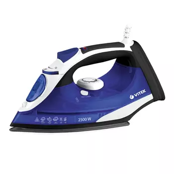 Утюг Vitek VT-8337 2.5 кВт, длина шнура 1.8 м, синий/белый/серый (VT-8337)