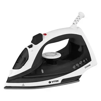 Утюг Vitek VT-8338 2.2 кВт, длина шнура 1.8 м, черный/белый