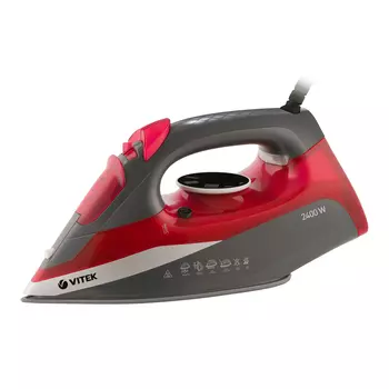 Утюг Vitek VT-8348 2.4 кВт, длина шнура 1.35 м, серый/красный (VT-8348)