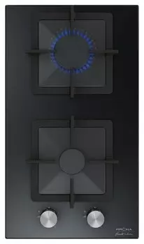 Газовая варочная панель Krona CALORE, 2 конфорки, панели конфорок – черный (00026310)