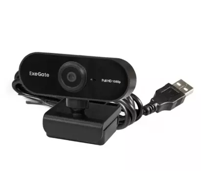 Веб-камера ExeGate Stream C925 Wide FullHD T-Tripo, 2 MP, 1920x1080, встроенный микрофон, USB 2.0, черный (EX294484RUS)