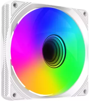 Вентилятор A4Tech Bloody BD-CF120ARGB1, 120 мм, 1600rpm, 26 дБ, 4-pin PWM + 3-pin 5V ARGB, 1шт, белый, ARGB подсветка (BD-CF120ARGB1-WH)