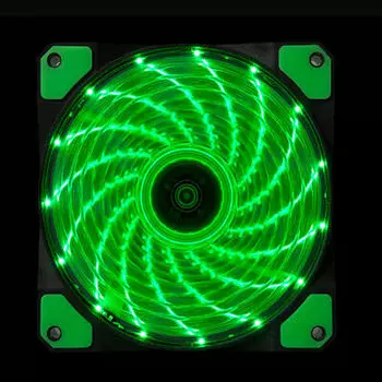 Вентилятор e2e4, 120мм, 1200rpm, 20 дБ, 3pin+Molex, 1шт, зеленый (OT-F120-3PM-LED-GR)