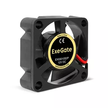 Вентилятор ExeGate EX03010S2P, 30 мм, 10000rpm, 28.5 дБ, 2-pin, 1шт, черный (EX295214RUS)