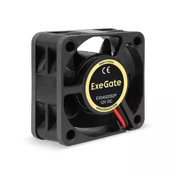 Вентилятор ExeGate EX04020S2P, 40 мм, 6500rpm, 28 дБ, 2-pin, 1шт, черный (EX294955RUS)