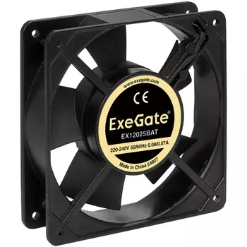 Вентилятор ExeGate EX12025BAT, 220V, 120 мм, 2200rpm, 33 дБ, клеммы, 1шт (EX289014RUS)