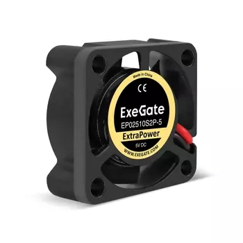 Вентилятор ExeGate ExtraPower EP02510S2P-5, 25 мм, 12000rpm, 26 дБ, 2-pin, 1шт, черный (EX295188RUS)