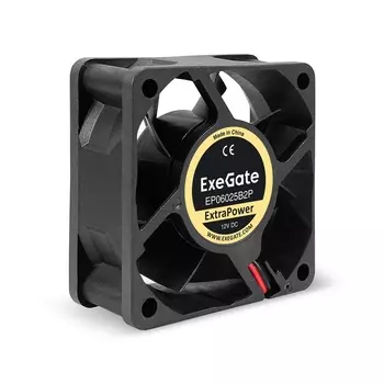Вентилятор ExeGate ExtraPower EP06025B2P, 60 мм, 4500rpm, 31 дБ, 2-pin, 1шт, черный (EX295229RUS)