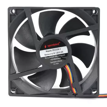 Вентилятор Gembird D9225SM-4, 92 мм, 2500rpm, 31 дБ, 4-pin, 1шт (D9225SM-4)