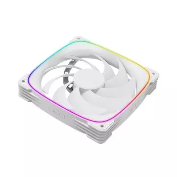 Вентилятор Geometric Future Squama 2503W-14 Single Pack, 140 мм, 2400rpm, 34 дБ, 4-pin PWM, 1шт, белый, ARGB подсветка (GF_SQM-2503W-14-SP)
