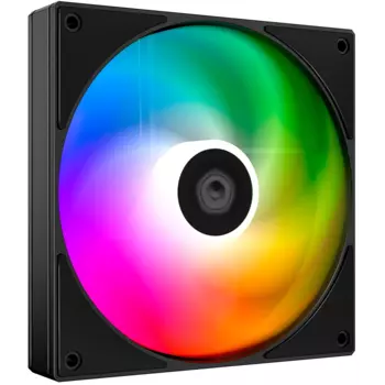 Вентилятор ID-COOLING AS-140-ARGB-K, 140 мм, 1800rpm, 24.9 дБ, 4-pin PWM + 3-pin 5V ARGB, 1шт, черный, ARGB подсветка (IDC_AS-140-ARGB-K)