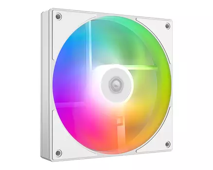 Вентилятор ID-COOLING AS-140-ARGB-W DUET, 140 мм, 1800rpm, 24.9 дБ, 4-pin PWM + 3-pin 5V ARGB, 1шт, белый, ARGB подсветка (IDC_AS-140-ARGB-W)