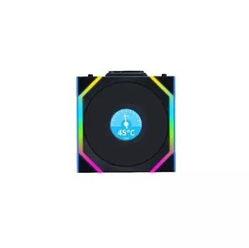 Вентилятор Lian Li UNI Fan SL WIRELESS LCD 120 Reverse Blade, 120x124 мм, 1900rpm, 31 дБ, 4-pin PWM, 1шт, черный, ARGB подсветка (G99.12RSLLCD1W1B.R0)