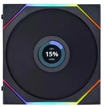 Вентилятор Lian Li UNI Fan TL 140 LCD Reverse ARGB, 140 мм, 1600rpm, 29.4 дБ, 7-pin, 1шт, черный, ARGB подсветка (G99.14RTLLCD1B.00)