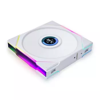 Вентилятор Lian Li UNI Fan TL LCD 140, 140 мм, 1600rpm, 28.5 дБ, 4-pin PWM, 1шт, белый, ARGB подсветка (G99.14TLLCD1W.R0)
