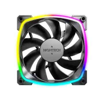 Вентилятор MONTECH AX120 ARGB, 120 мм, 1600rpm, 27 дБ, 4-pin PWM, 1шт, черный, ARGB подсветка (AX120 PWM BLACK)