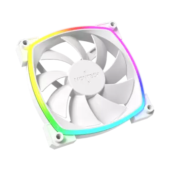 Вентилятор MONTECH AX120 ARGB, 120 мм, 1600rpm, 27 дБ, 4-pin PWM, 1шт, белый, ARGB подсветка (AX120 PWM WHITE)
