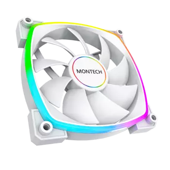 Вентилятор MONTECH AX140 ARGB, 140 мм, 1600rpm, 27.9 дБ, 4-pin PWM, 1шт, белый, ARGB подсветка (AX140 PWM WHITE)