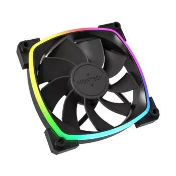 Вентилятор MONTECH RX120 Reverse ARGB, 120 мм, 1600rpm, 27 дБ, 4-pin PWM, 1шт, черный, ARGB подсветка (RX120 PWM BLACK)